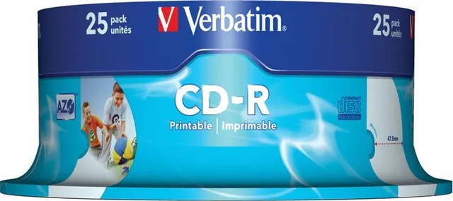 CD-R printabil Verbatim, 52x, 700 MB, 25 bucati/cake