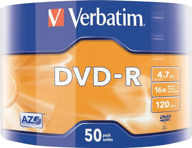DVD-R Verbatim, 16x, 4.7 GB, 50 bucati/shrink