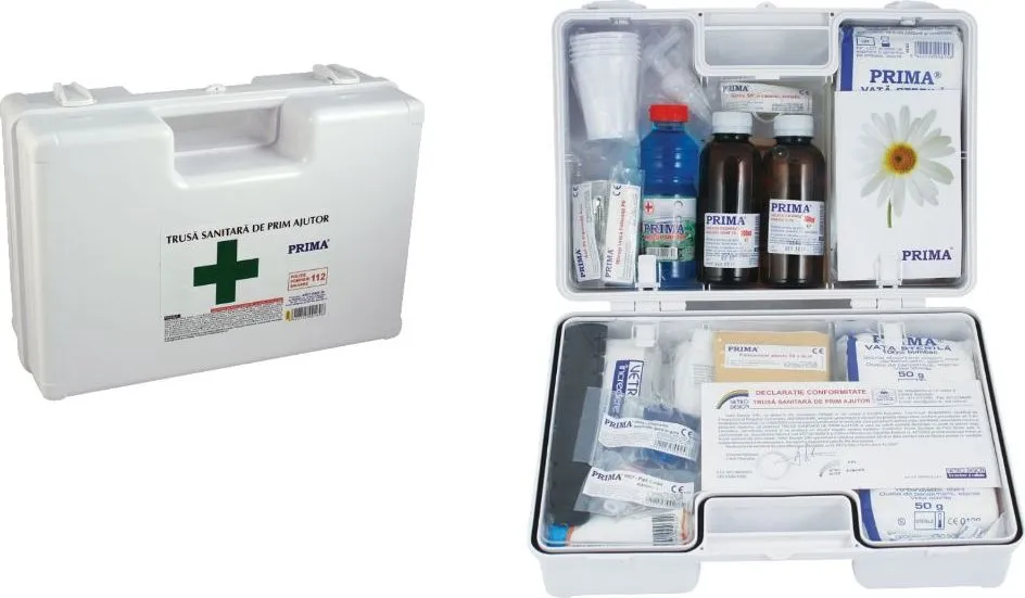 Trusa sanitara de prim ajutor, portabila, cu maner