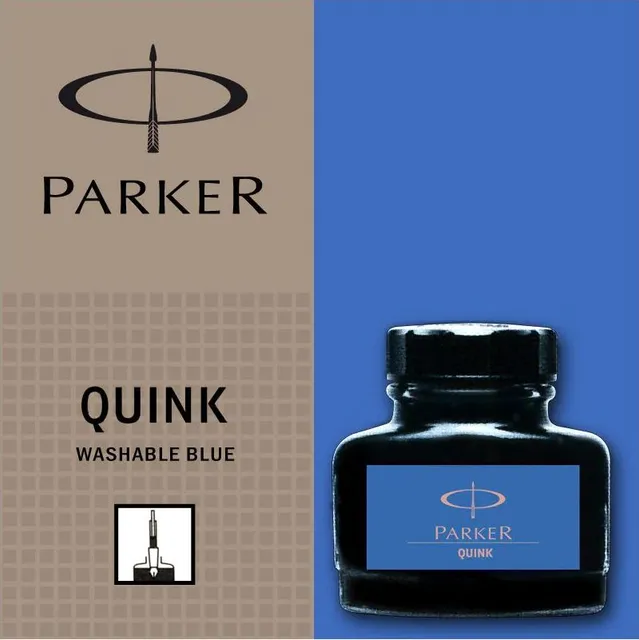 Calimara cerneala Parker Quink Washable, 57 ml, albastra