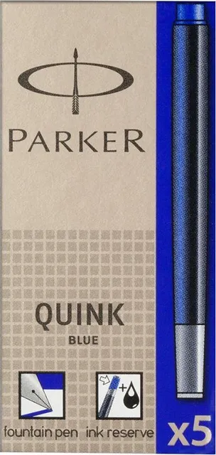 Patroane cerneala, Parker, Quink, albastru, 5 bucati/set