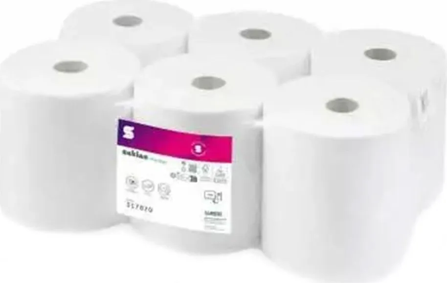 Prosop derulare centrala Satino Prestige, alba, 2 straturi, 150 m/rola, 6 role/bax