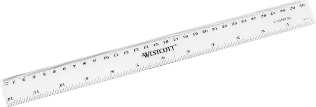 Rigla Westcott, plastic transparent, 30 cm