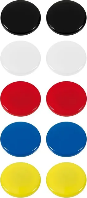 Set 10 magneti Westcott, d30 mm, diverse culori, sustin 4/6 coli, 80g
