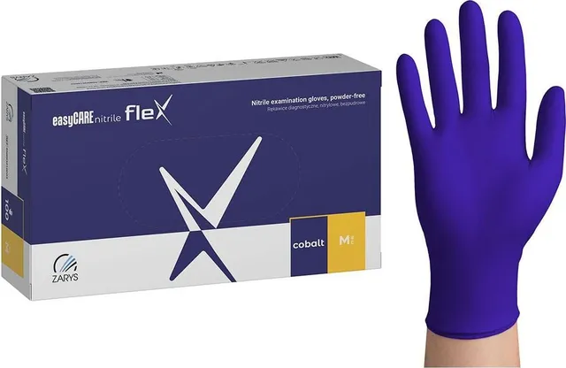 Manusi easyCARE FLEX Cobalt, nitril, nepudrate, marime S, 100 bucati/cutie