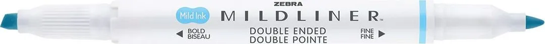 Textmarker cu doua capete Zebra, Mildliner, albastru