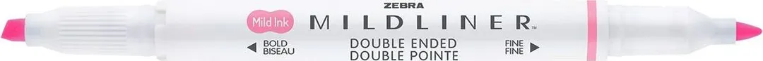 Textmarker cu doua capete Zebra, Mildliner, roz