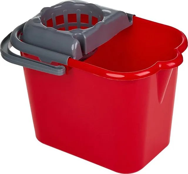 Galeata plastic dreptunghiulara cu storcator, 14L