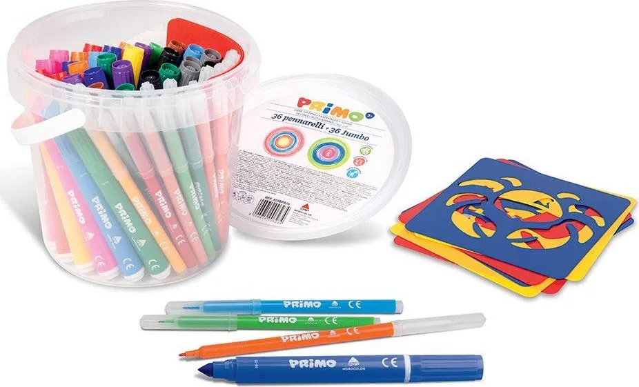 Set markere Morocolor Primo, 36 permanente si 36 lavabile