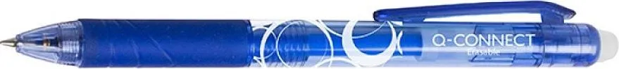 Roller cu rescriere Q-Connect Erasable, 0.7 mm, albastru